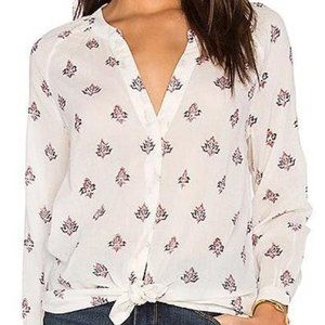 Paige Sammy Blouse in Birch and Rose Red